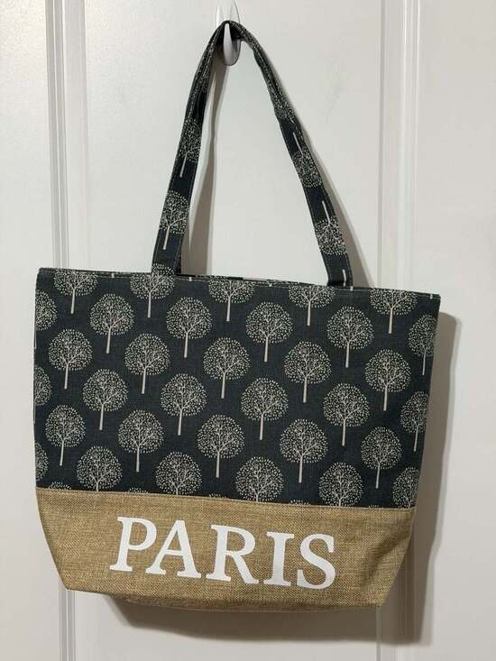 Unbranded Handbags - Paris Tree Print Viscose Tote Bag